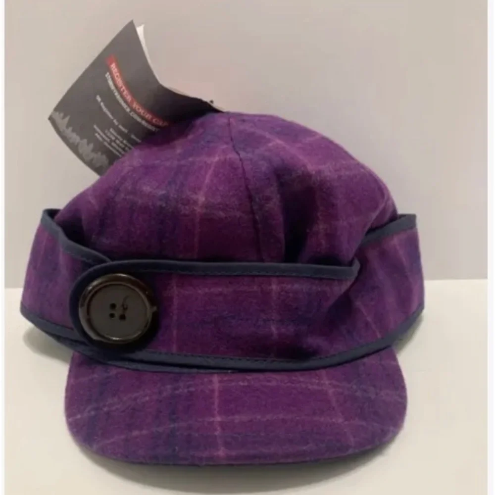 Hat Stormy Kromer Women Size 7 3/8” Hat Wool NEW Purple Plum Cap Button Up Nylon